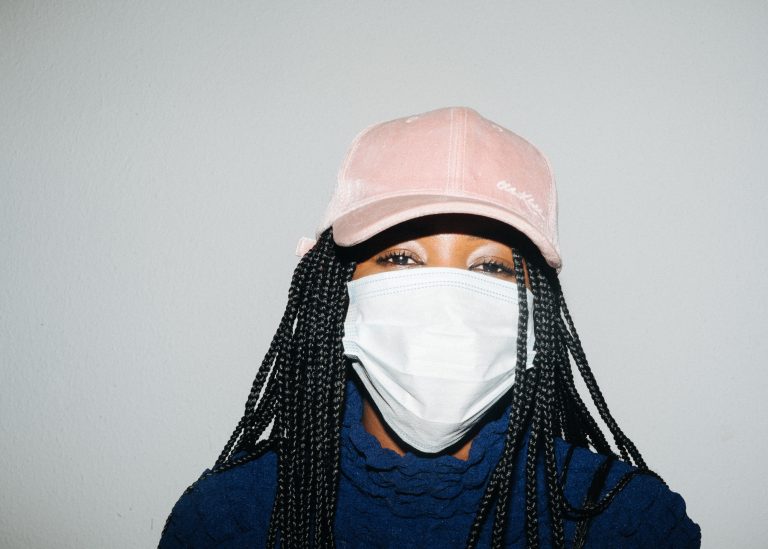 Woman with mask