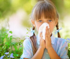 young girl with seasonal allergies, seasonal allergy