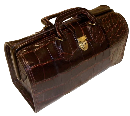 Brown crocodile leather handbag