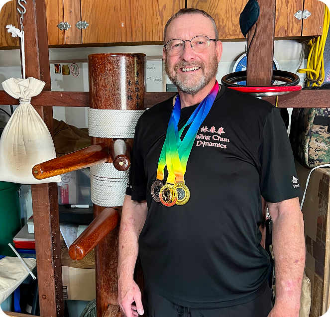 Dr. Eric wearing medals