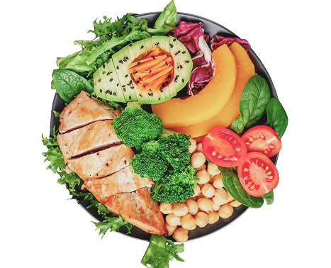 Colorful healthy meal with vegetables